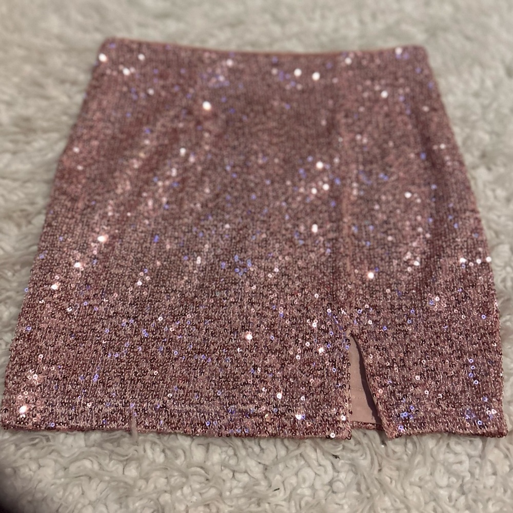 👗Lulu’s sequin pink skirtS split festival prom date night party - Picture 2 of 6